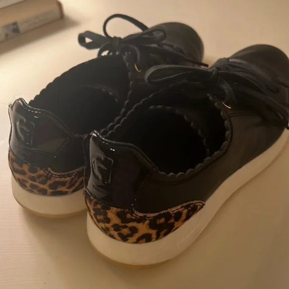 Cole Haan black/leopard tennis shoes size 7.5 - Picture 1 of 4